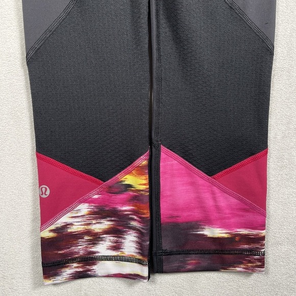 Lululemon Pace Rival Crop Leggings Womens 4 Wind Berry Rumble Zip Pocket 22" EUC - Picture 5 of 8